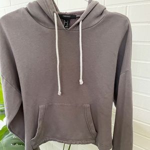 Grey cropped hoodie